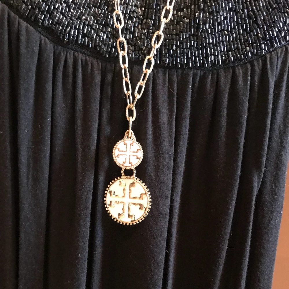 Tory Burch long gold plated necklace